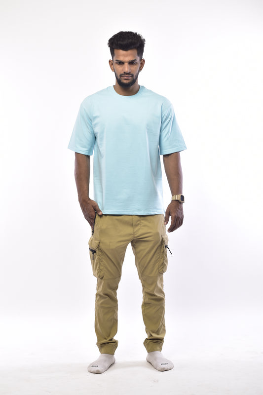 Aqua Blue Regular T Shirt (240 GSM)