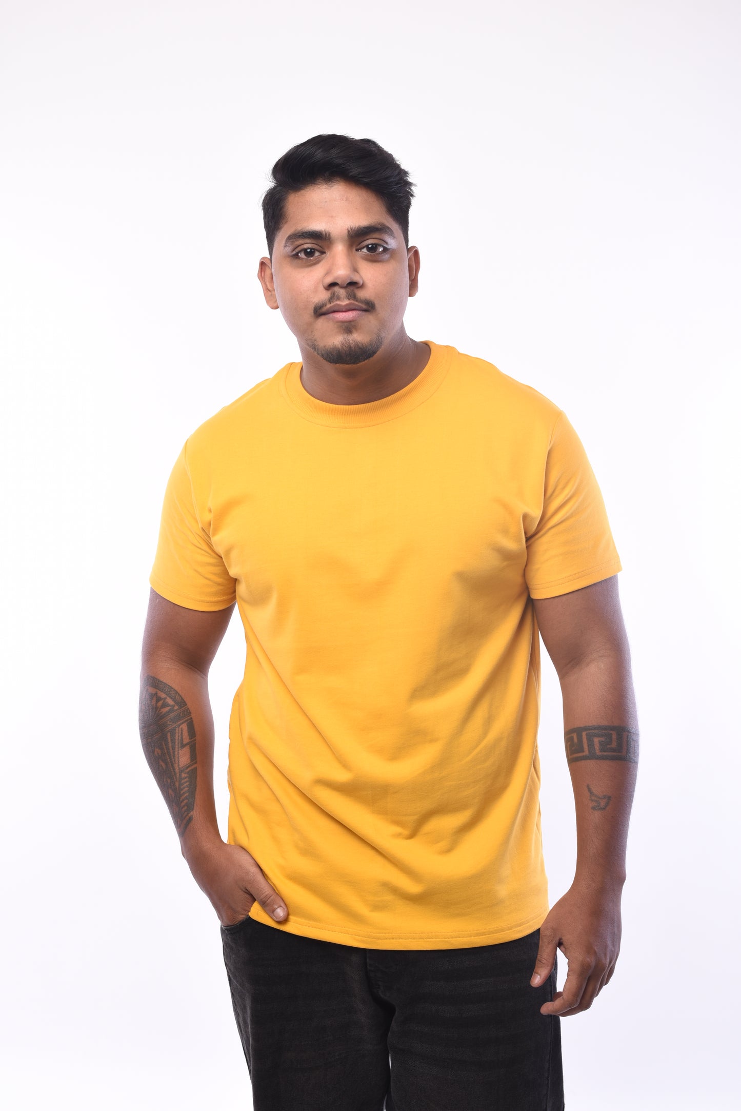 Mustard Yellow Regular Tshirts 240GSM