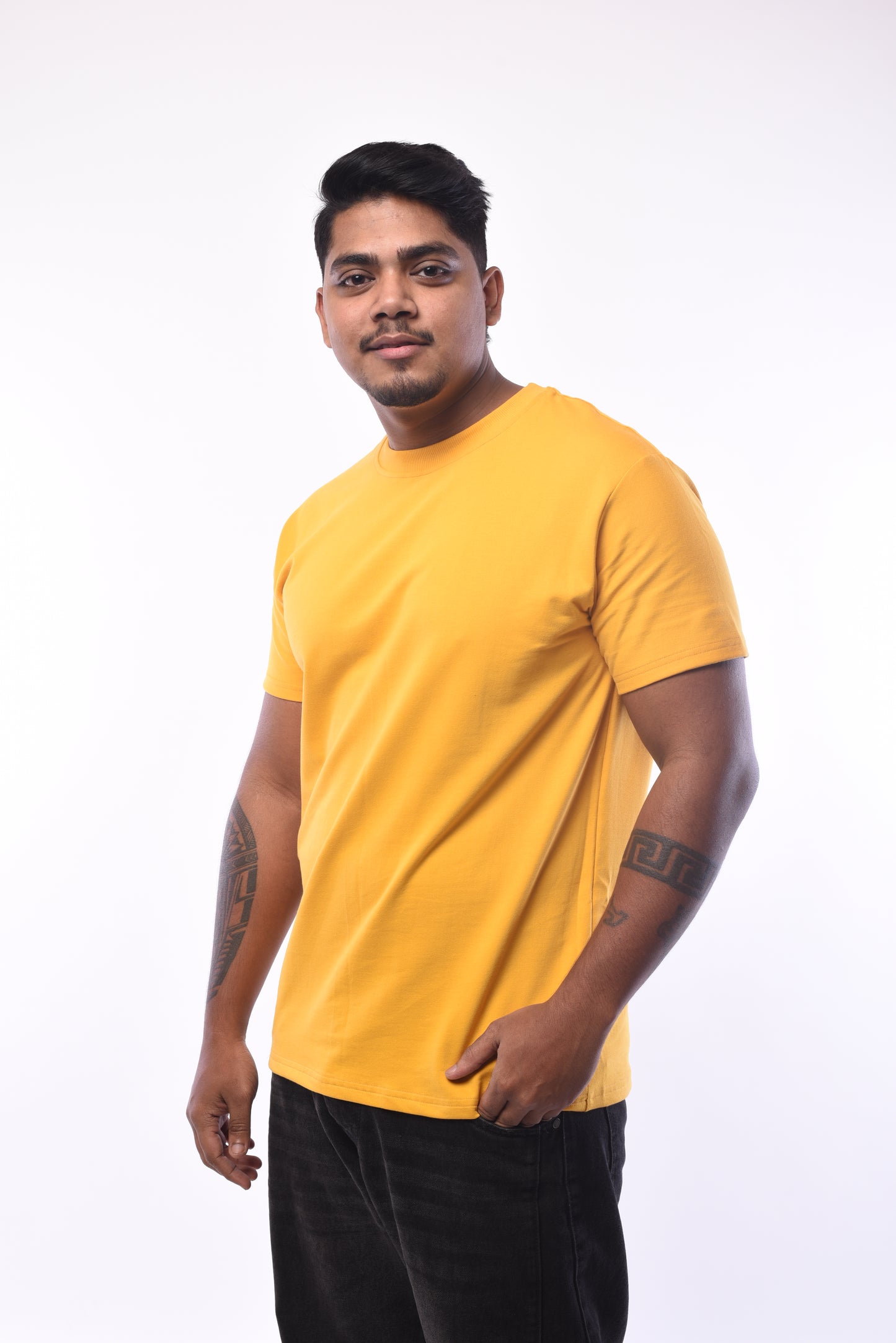 Mustard Yellow Regular Tshirts 240GSM